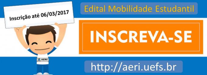 Inscrições Mobilidade Estudantil - ÚLTIMOS DIAS!!!