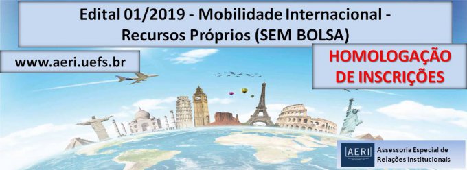Homologação de Inscrições - Edital 01/2019 - SEM BOLSA