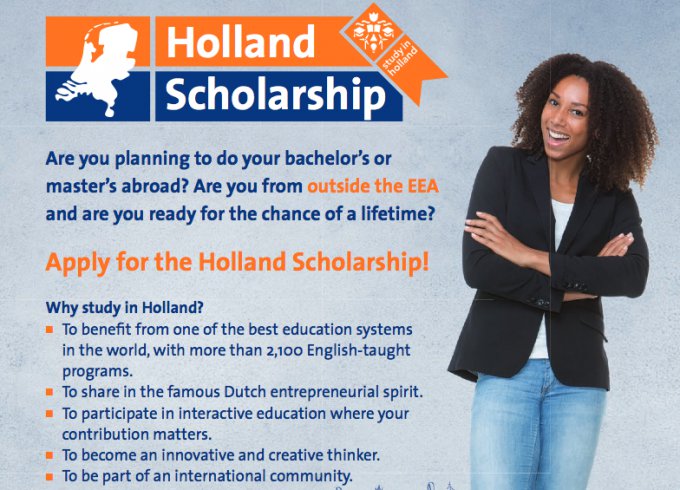 Inscrições abertas para Bolsas (graduação e mestrado) na Holanda - Holland Scholarship