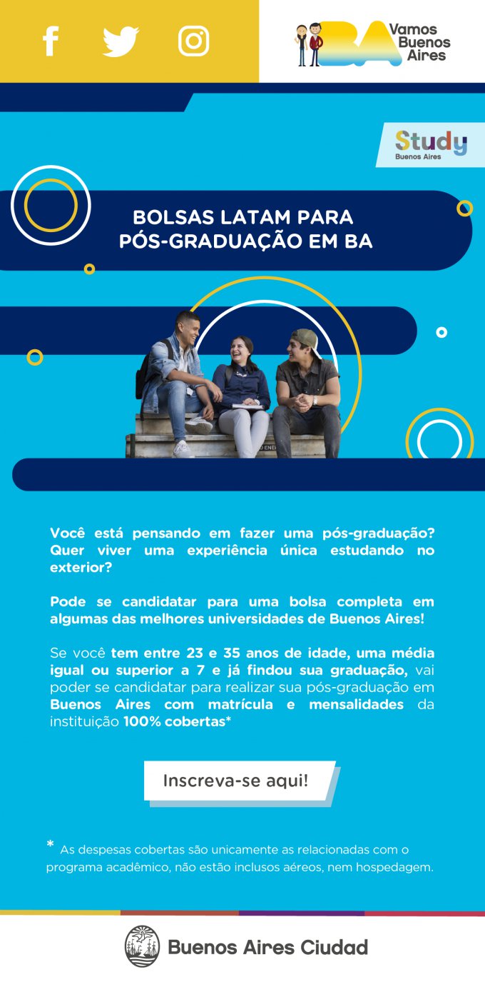 Programa de Bolsas de Estudo (Pós-graduação) na Argentina - Bolsas LATAM 2ª Edição