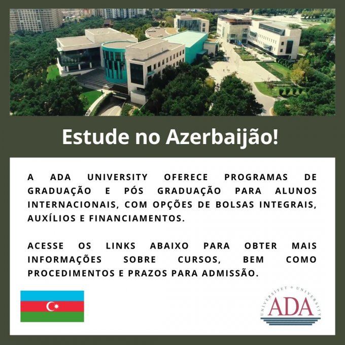 Oportunidades em Programas de Graduação e Pós-Graduação na ADA University (Azerbaijão)